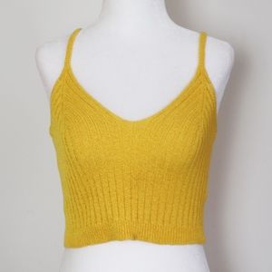 Tricot Crop Top Yellow
